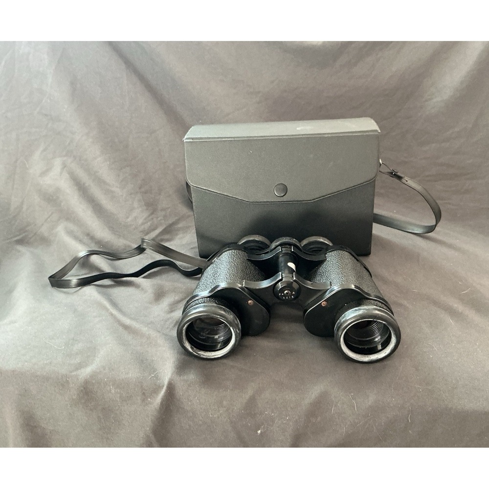 Sears 7x35 Coated Porro Prism Full-Size Binoculars Model 114 732611 Case